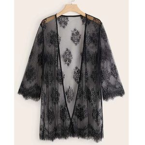Black lace kimono